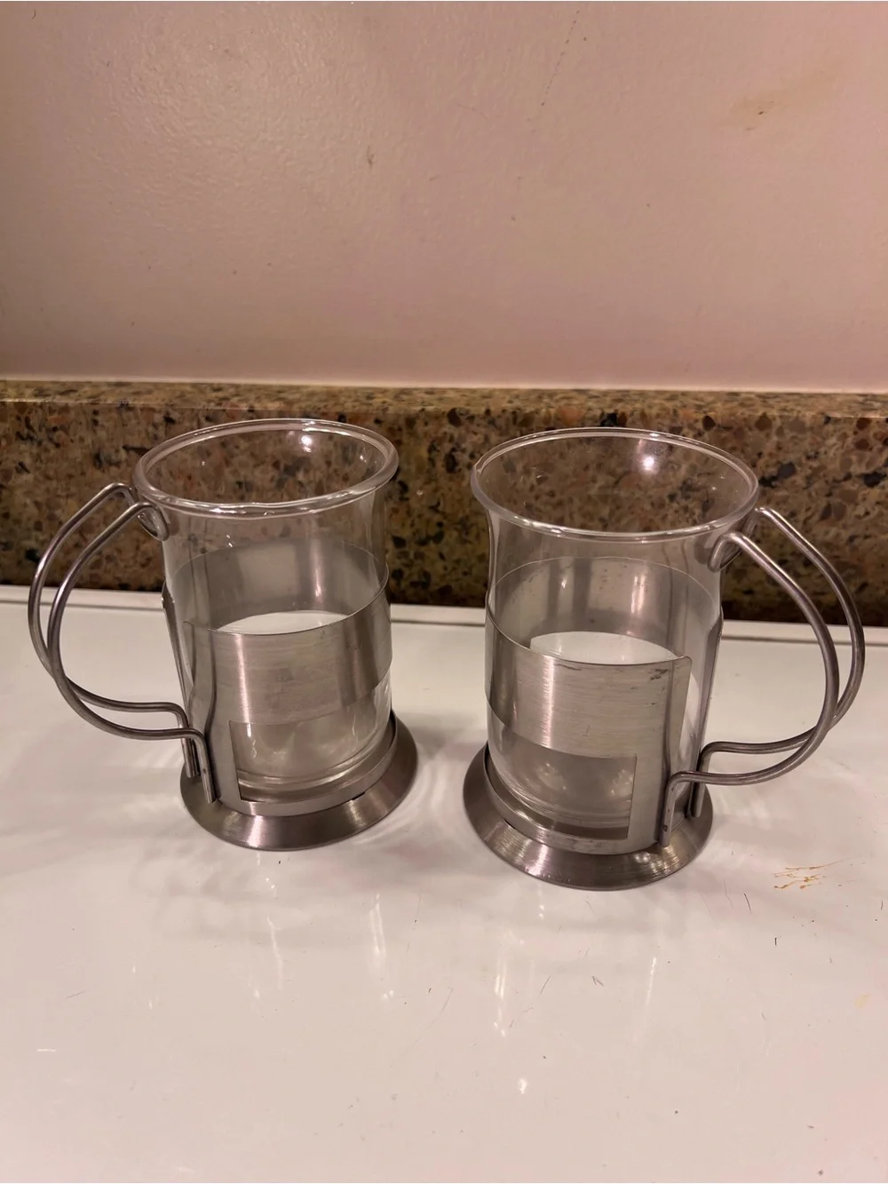 500 ml French Press Coffee Maker (8” Tall) & 2 Mugs with Stainless Steel Handles